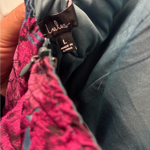 NWT Lulus Jaquard Floral Dress Size L - Picture 2 of 5